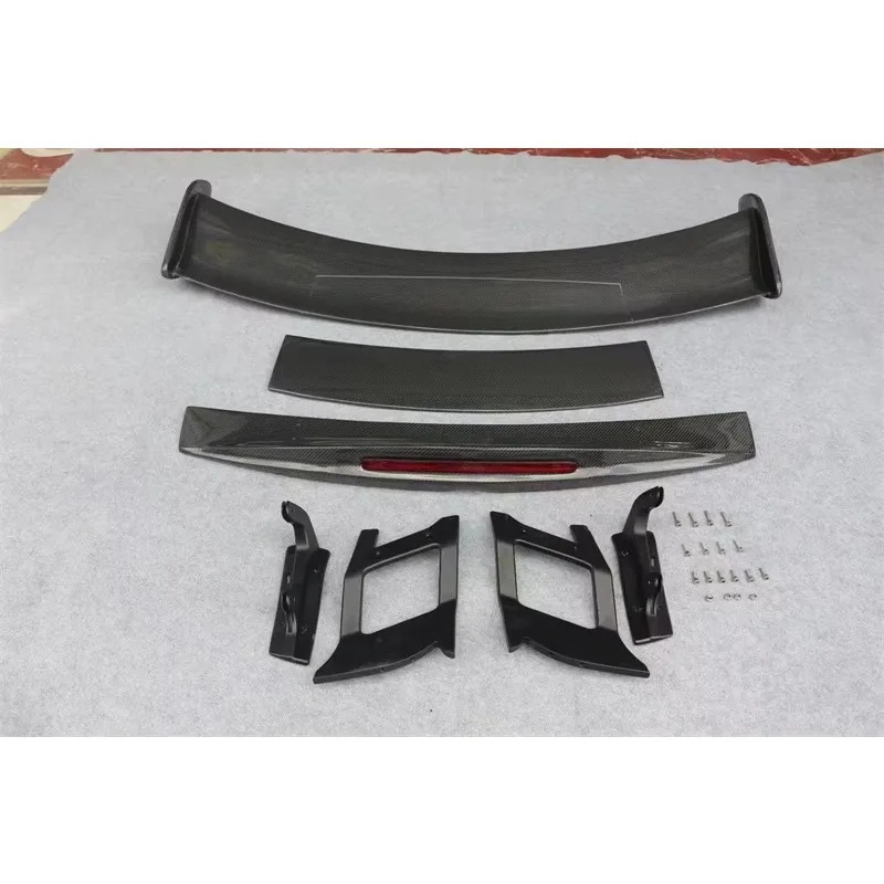 For  GT GTS GTR GTC GT Upgrade BS Style Carbon Fiber Rear Spoiler (with LED) Body Kit Rear Diffuser Front Bumper Edge